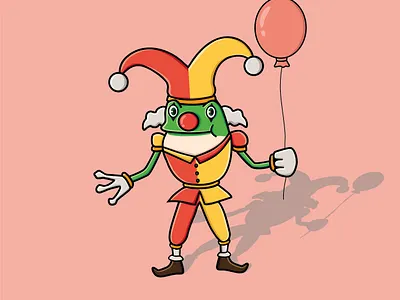 Jester Frog animal animation design frog illustration jester vector