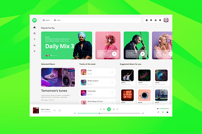 Spotify Redesign | Web Player Revamped animation music player spotify ui web app