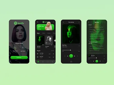 Spotify Music App Redesign 3d animation app branding graphic design logo motion graphics music ui ux wireframe
