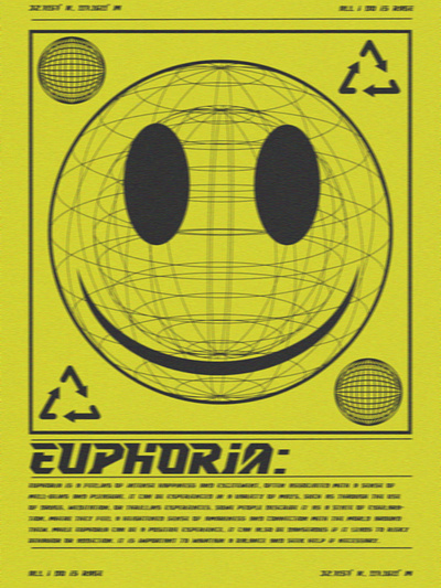 EUPHORIA EDM style poster graphic design illustration noise poster textures