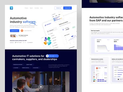 SAP - Business Software Solutions Landing Page Design crm management financial management sales analytics software solutions website design
