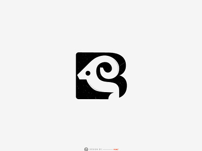 negative space Goat and letter B logomark design. animal logo b b logo barn goat goat negetive initials letter b little goat logo logo design minimal minimal letter b minimalist monogram nature negative space logo sheep simplicity wildlife