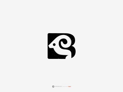 negative space Goat and letter B logomark design. animal logo b b logo barn goat goat negetive initials letter b little goat logo logo design minimal minimal letter b minimalist monogram nature negative space logo sheep simplicity wildlife