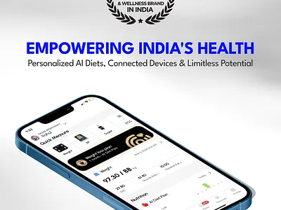 Health App with Personalised AI Diet Plan Device Connect Calorie ai app design branding coding design diet app diet plan fitness food health indian food ui ux wellness