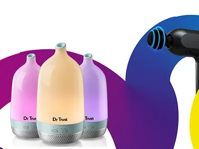 Fitness Range Banner Massagers Smart Watch Diffusers Steamers 3d animation banner branding facial fitness graphic design massagers motion graphics skincare steamers ui