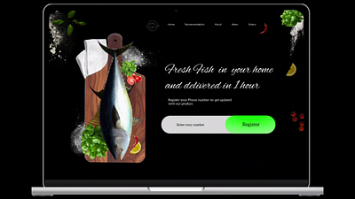 Fish selling website landing page design. design ui ux