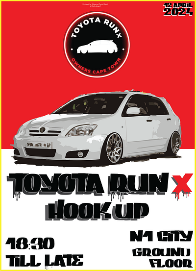 Promo Event for Toyota Run X Owners CAPE TOWN - April 2024 branding graphic design promotional work