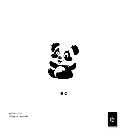 Panda Pizzazz black branding clean design logo minimalist panda playfull simple white