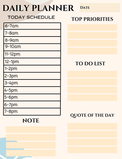 DAILY PLANNER dailyplanner digital art planner