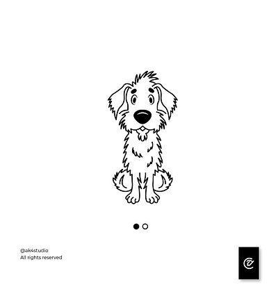 Cheerful Fluffball branding clean design dog graphic design logo minimalist playfull simple vector