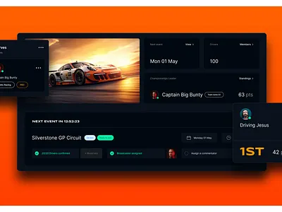 Sim Racing Platform Design dashboard desktop app platform sim racing ui ui design ux ux design