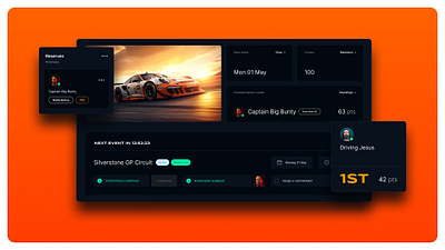 Sim Racing Platform Design dashboard desktop app platform sim racing ui ui design ux ux design