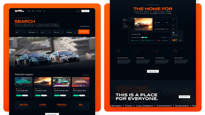 Sim Racing Homepage | Grid Finder gaming homepage racing homepage sim racing sim racing design ui ui design ux ux design