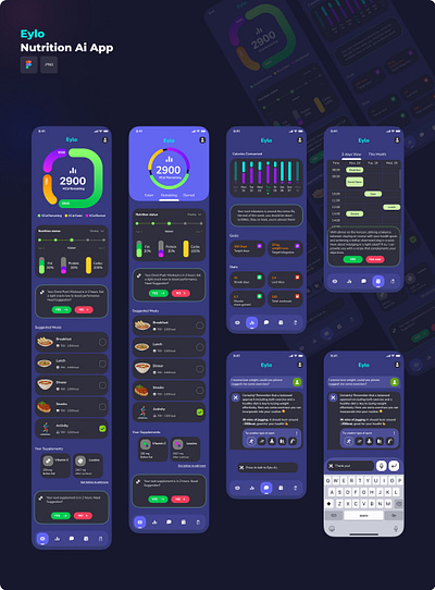 Nutrition & Health Ai Mobile App ai app design figma graphic design mobile nutrition ui ux