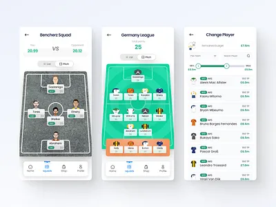 Football Fantasy app design bet creative dashboard fantasy football game gamification illustration nft product soccer sports ui