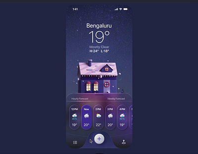 Weather app 3d animation app app design branding design graphic design illustration logo motion graphics temperature ui user interface vector weather