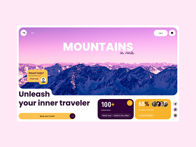 Mountain travel. Web site home page branding dailyui dailyuichallenge design graphic design illustration kyiv open to work ui ux