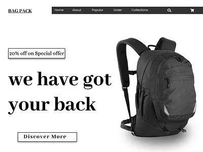 Bag Pack Website Designed bagpack figma graphic design prototype ui website