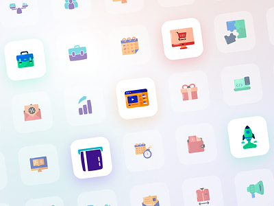 Bundling - 4in1 Icon Illustration Pack 2d icon colorful e commerce icon flat illustration icon design icon illustration icon pack illustration illustration pack infographic line style online learning icon outline style startup icon