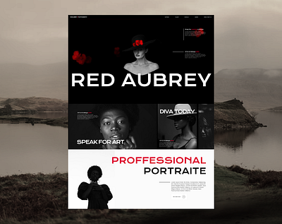 Red Aubrey Creative Studio dark landing ui