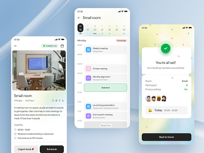 Meeting room booking - mobile app app inspiration interface mobile mood product product design ui ux