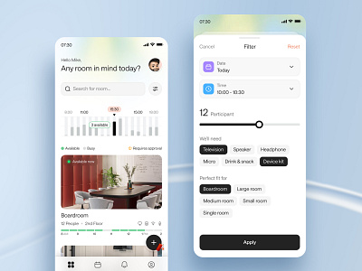 Meeting room booking - mobile app app booking inspiration mobile mobile app product product design ui ux visual