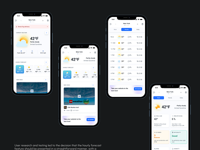 Mobile Weather App ad app branding card components design system figma flow forecast ia mobile app platform temperature ui ui elements ui kit uiux ux weatehr weather app