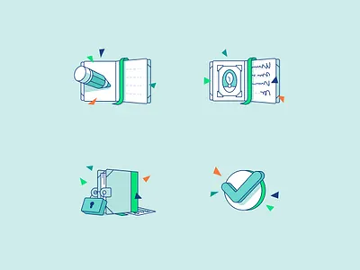 A set of spot illustrations for web page sections create account design flat graphic design icon ill illustration log in page sign up ui vector web