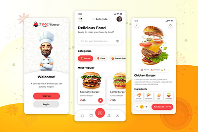 Food House Mobile App Design app app design branding design figma food app ui illustration logo travel app ui ui uiuxdesign