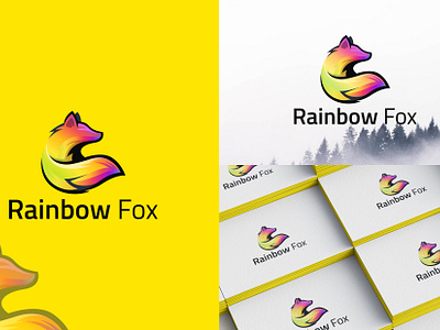 Rainbow Fox Logo Design 3d abstract logo attractive logo brand book brand guideline brand identity branding creative logo design eye catching logo graphic design iconic logo logo logo design modern logo umique logo