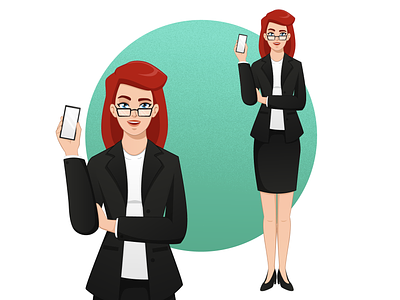 Business woman 2D style 2d illustration vector woman