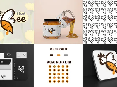 "That Bee" Pure Honey selling company logo Design bee brand book brand guideline brand identity branding company logo creative logo design honey illustration logo logo design product