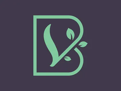 BV leaf logo alphabet b brand and identity eco green growth initial landscape landscaping leaf leaves letter logo logodesigner maedical mark minimilist monogram nature premade logos