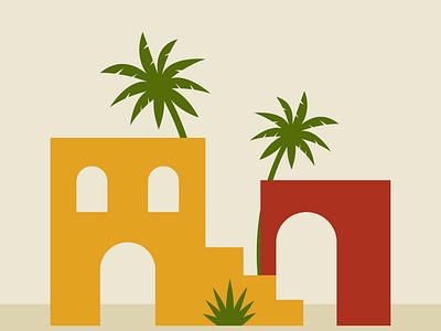 Morocco architecture mosque design abstract african arab architecture art boho cartoon culture graphic design illustration islamic landscape mid century minimal morocco mosque muslim palm tree tropical vector