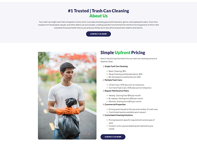 Premier Trash Can Cleaning Services Lead Generation Landing Page branding design landing page lead generation template trash can cleaning wordpress