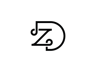 Modern Letter D And Z Logo alphabet black and white brand brand and identity d design dz elegant initial letter lettermark logo logodesigner mark minimilist monogram premade logos typography z zd
