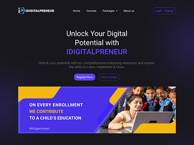 Redesign IDIGITALPRENEUR-Edtech Website ui