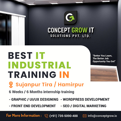 Best IT Industrial Training In Sujanpur Tira | Concept Grow IT best it industrial branding graphic design it industrial training logo motion graphics training in sujanpur tira ui