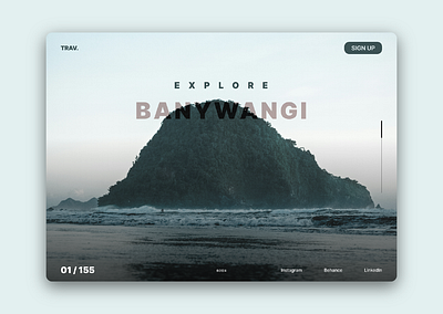 TRAV. Travelling Apps graphic design home page landing page ui ux