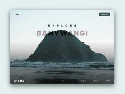 TRAV. Travelling Apps graphic design home page landing page ui ux