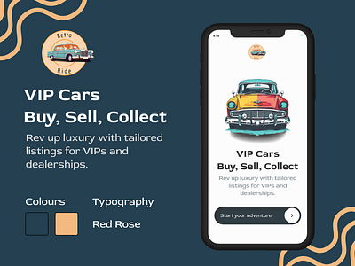 Retro Ride app app design app designing branding car app designing car buying car sellng contact design design system designer designing figma interactive designing ui