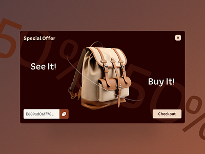 Special Offer Backpack - Web backpack dailyui design interface offer pop up special offer ui web