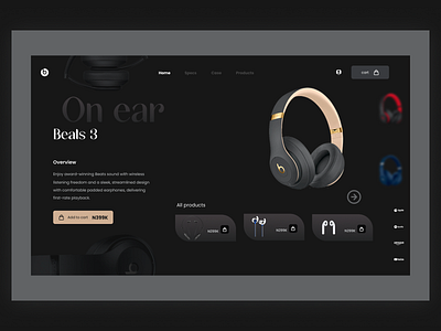 Headset sales landing page 3d animation branding graphic design landing page motion graphics ui ux web webdesign