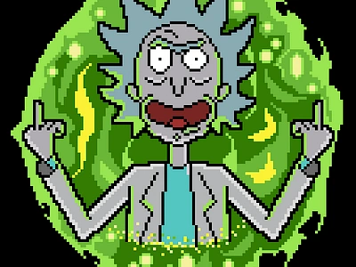 Rick Sanchez character design graphic design pixel art