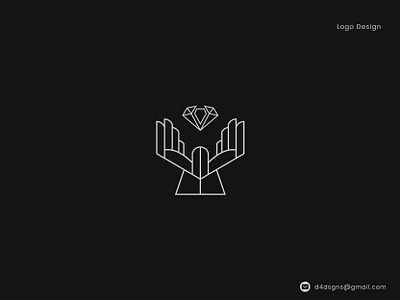 Diamond in Hands Logo | Line artwork logo d4dsgns brand identity branding business logo d4dsgns design diamond in hands logo diamond logo graphic design line artwork logo logo logo design logo designer vector