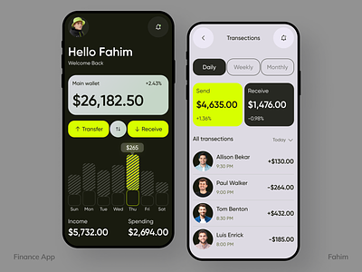 Finance Mobile App app app design banking banking app design digital banking fahim finance finance app finance service mobile app mobile app design ui