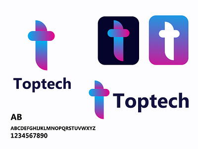 Toptech Logo Design, Modern Gradient Logo Design app icon branding design business brand corporate logo creative logo gradient logo logo logo brand logo company logo mark logo toptech marketing logo modern app logo t logo t logo concept tech logo technology logo