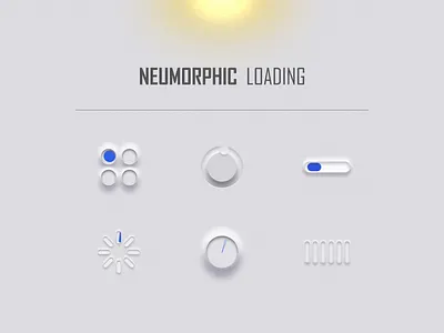 Neumorphic Loading Elements animation elements load loading minimal neumorphic neumorphism ui ui design ui elemets uiux video web elements