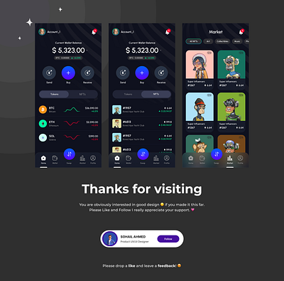 NFT Wallet App Design app design nft nft app ui uxui