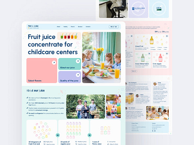 Penny Juice website redesign bento box childrens site colorful website penny juice website redesign